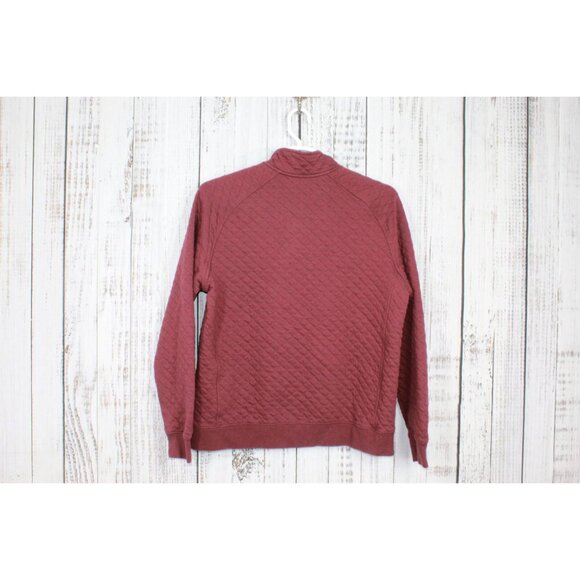 LL Bean Quilted Sweatshirt Mockneck Deep Wine Size Large - Picture 7 of 10